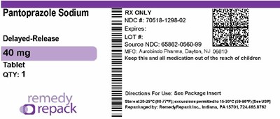 Pantoprazole Sodium 40mg 70518 1298 02